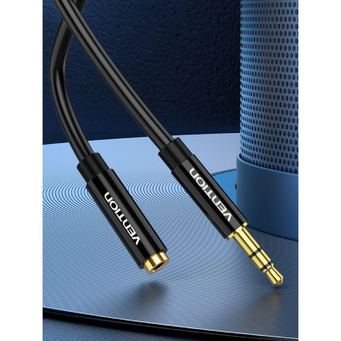 Vention Cable Estéreo BBZBD Jack 3.5 mm Macho a Hembra 50 cm Negro